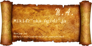 Miklóska Aglája névjegykártya